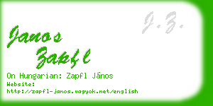 janos zapfl business card